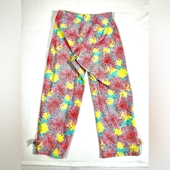 KEY WEST Women’s Floral Print Mallory Capri Crop Pants Bright Pink Lime Size 8 - Picture 10 of 12